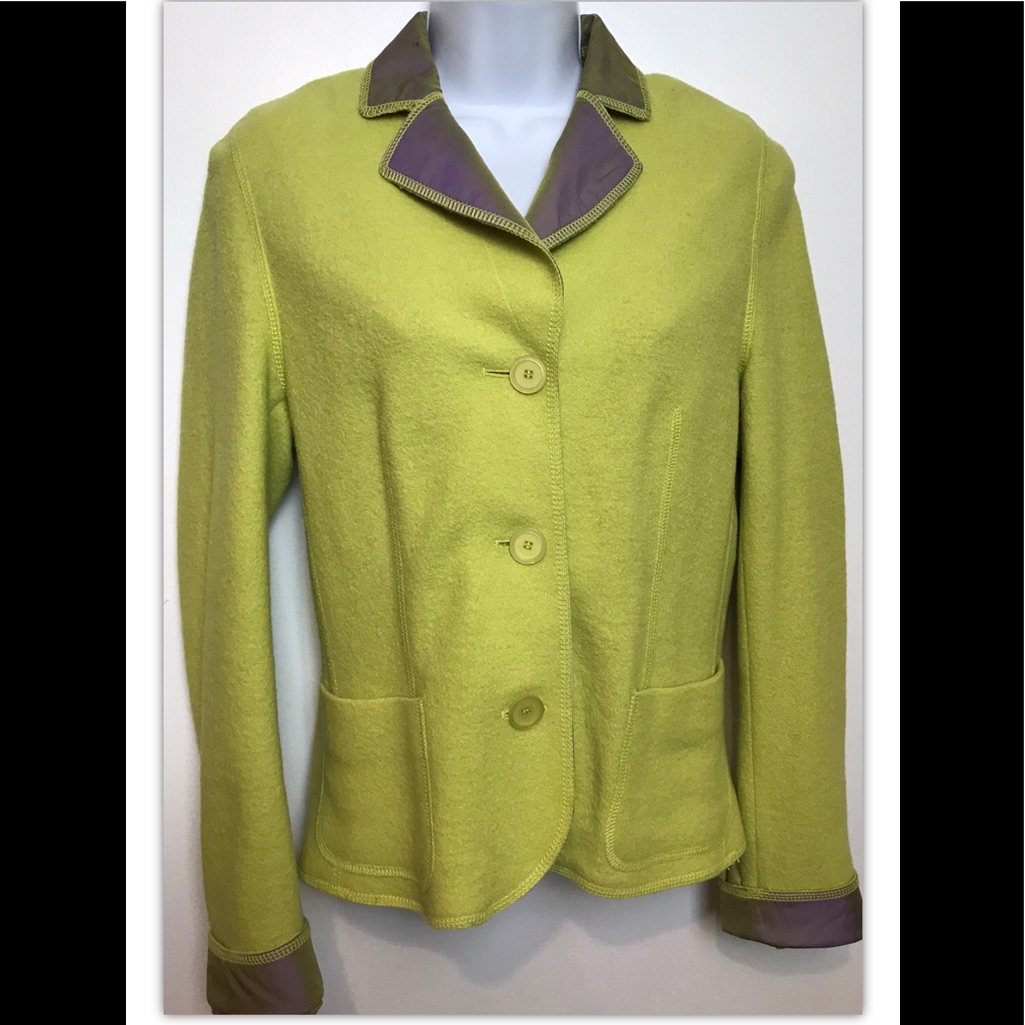 Luisa Cerano Wool Chartreuse Purple Yellow Green